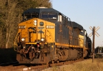 CSX 834 backs into a siding to pick up some cars